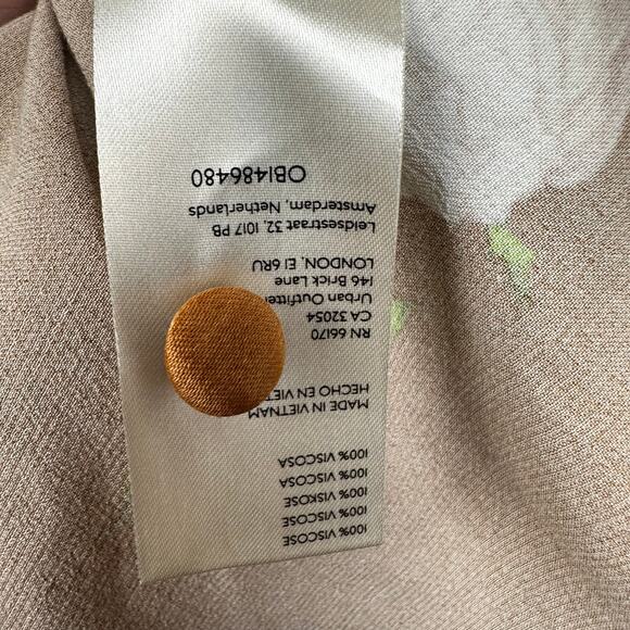 NEW Maeve Anthropologie Floral Silky Satin Tie Shorts Skort Brown Size 6 Boho - Picture 11 of 13